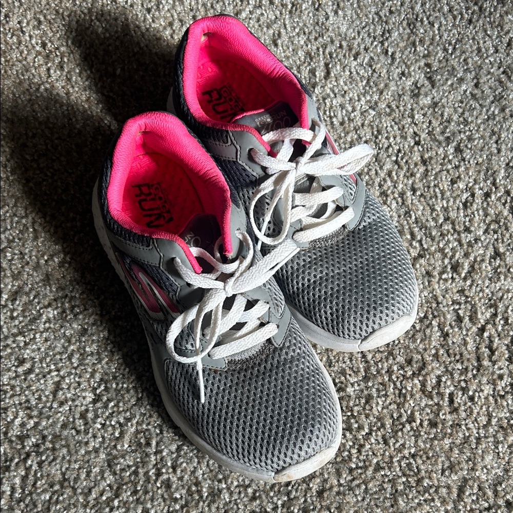 Skechers Gray and Pink Athletic Shoes